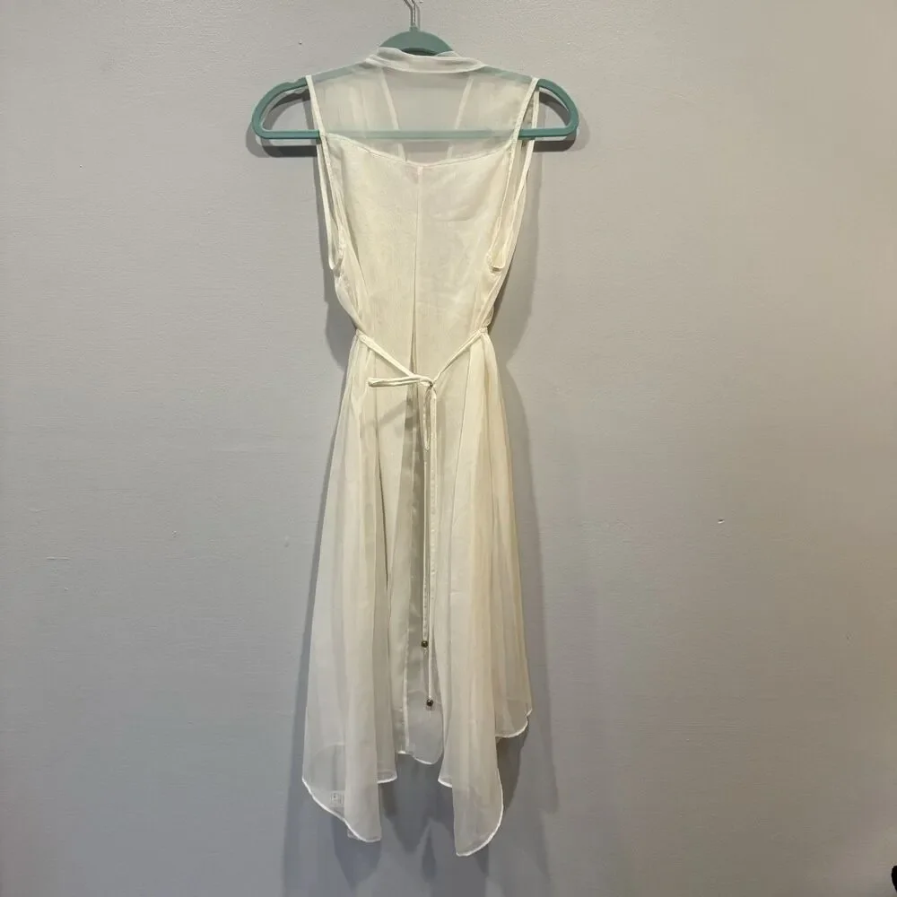 Spanx Sheer Nightgown Dress Lingerie Honeymoon Bridal White Romantic Women S/M